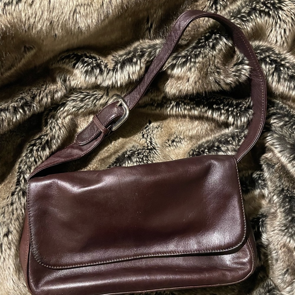 INC genuine leather burgundy bag
